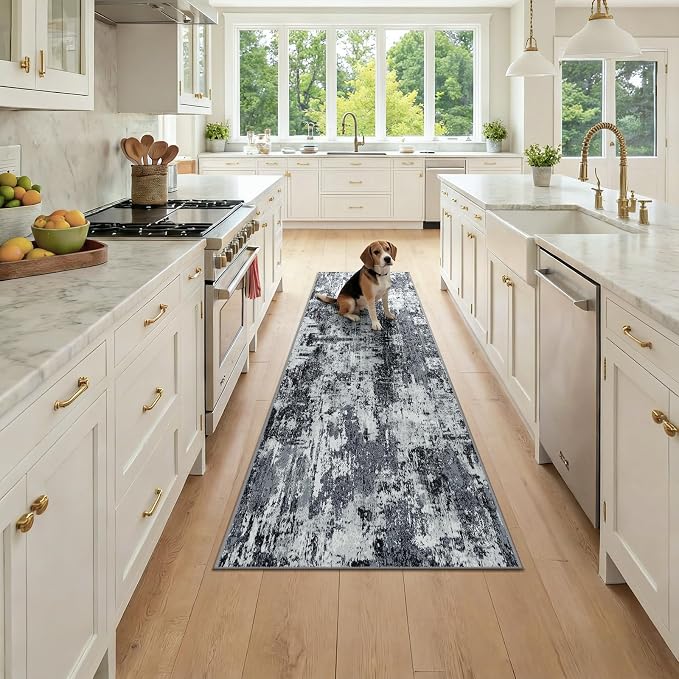 RELEANY Washable Runner 2'x7' Abstract Area Rug by RELEANY