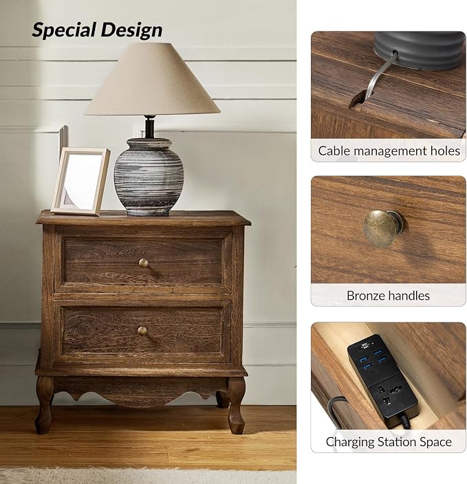 HULALA HOME Solid Wood End Table - Image 3
