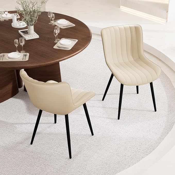 YOUNUOKE Mid-Century Modern Dining Chairs Set of 2, Armless Accent Chair - Image 8