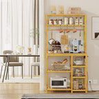 Bakers Rack with Power Outlets, 8-Tier Microwave Stand, Kitchen Utility Storage - Image 8
