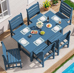 SERWALL Patio Dining Sets for 6 Person, HDPE Dining Set by SERWALL