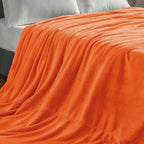 BEDELITE Fleece Blanket Soft Fall Oversized Bed Blanket Orange 120"x120" | - Image 8