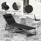 Outsunny Folding Chaise Lounge Chair Outdoor Tanning Chair - Image 5