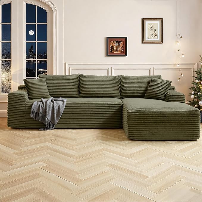 108 Inch Cloud Sectional Couch, Modern Modular Sectional Sofa by HANXIN