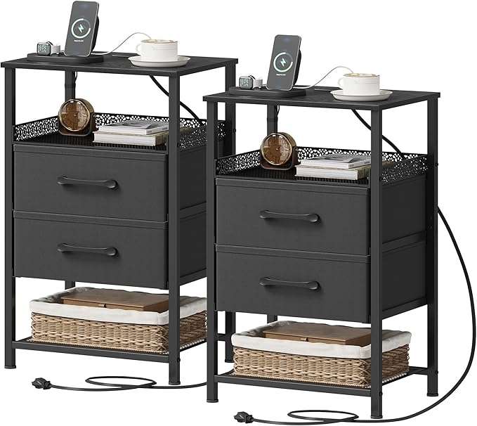 JARHETUN Nightstand Set of 2, Night Stands by JARHETUN
