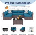 olimix 8 Piece Outdoor Patio Furniture Set, Outdoor Sectional Furniture - Image 7