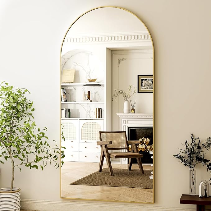 HARRITPURE 76"x34" Arched Full Length Mirror, Floor Mirrors - Image 2