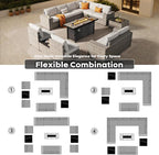 ovios 13 Pieces Patio Furniture Set, Outdoor Wicker Sectional Sofa - Image 2
