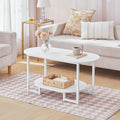 HOOBRO Coffee Table for Living Room, Oval Small Coffee Table by HOOBRO