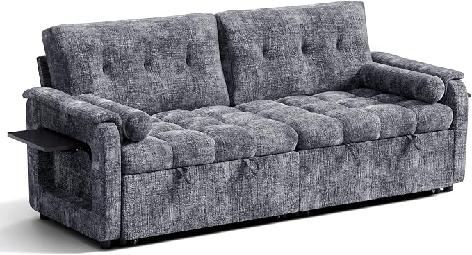 Convertible Sleeper Sofa Bed, 86 Inch Chenille Pull Out Couch - Image 12