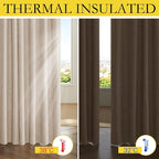 NICETOWN 100% Blackout Curtains 63 inch Length, Rod Pocket & Back Tab Thermal - Image 6