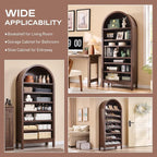 IFGET 71" Tall Arched Bookshelf, 7 Tiers Arch Bookcase - Image 5