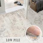 Area Rug Living Room: 8x8 Modern Washable Soft Carpet Brown Beige | - Image 6