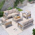 Aoxun Aluminum Patio Furniture Set, 7 Seats Luxury Metal Patio Conversation Sets by Aoxun