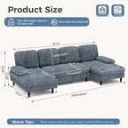 DUMOS Sectional Couches for Living Room, U Shaped Couch - Image 2