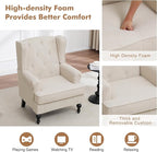 Accent Chair Set of 2, Mid Century Modern Fabric Wingback Chair, Upholstered - Image 4
