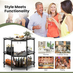 Giantex 3-Tier Bar Table, Corner Bar Cabinet, Liquor Home Bar Unit - Image 8