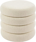 Flouki 19.5" Storage Ottoman Round, Vanity Stools by Flouki
