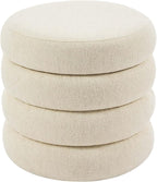 Flouki 19.5" Storage Ottoman Round, Vanity Stools by Flouki