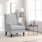 Accent Chair Set of 2, Mid Century Modern Fabric Wingback Chair, Upholstered - Image 3