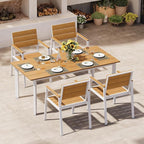 Outdoor Dining Set for 4, Patio Table and Chairs Set by Oasbira