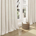 Warm Beige Linen Curtains 90 Inch Long 2 Panels Set - Image 7