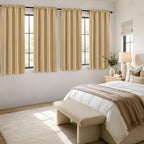 MIULEE Dark Beige Blackout Curtains 4 Panels Set 72 Inch Length Bedroom | - Image 4