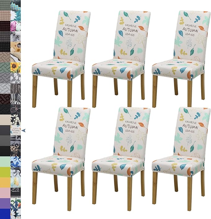 BIETYONE Stretch Dining Chair Covers Set of 6, Soft Removable Washable Kitchen by BIETYONE