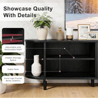 65" Mid Century Modern TV Stand, Wood TV Consoles - Image 5