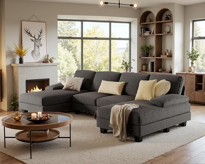 Furniwell Convertible Sectional Sofa Couch, 4 Seat Sofa Set - Image 3