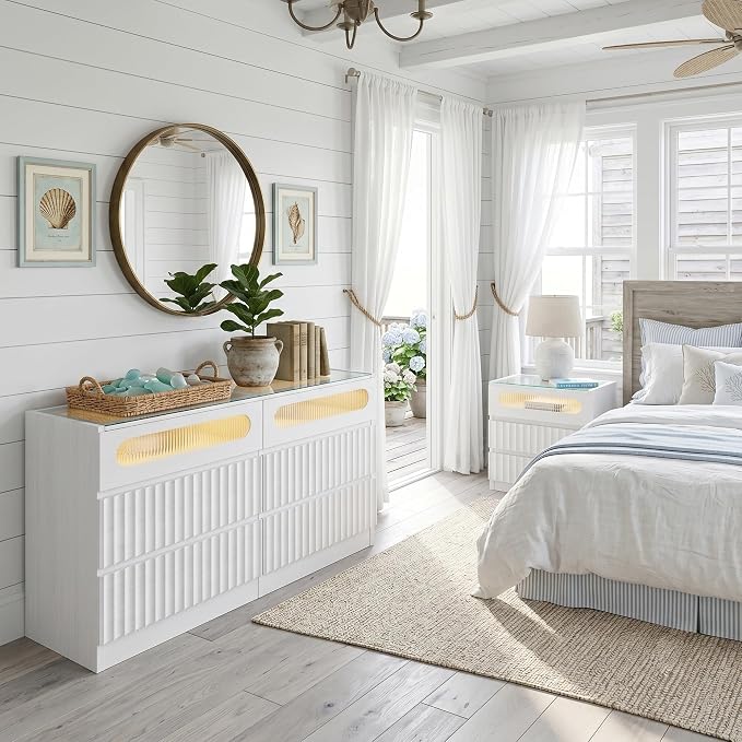 senlin Fluted 6 Drawer Dresser, - Image 3