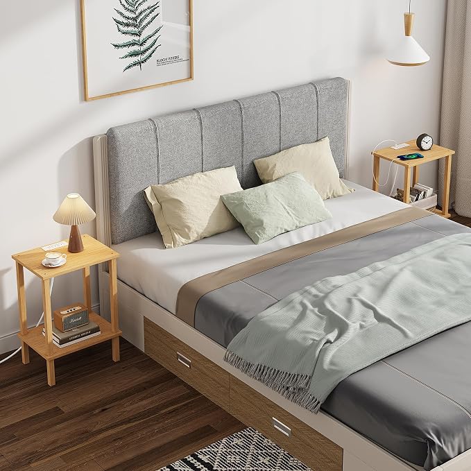 TUTOTAK End Table with Charging Station, Small Side Table with Outlets - Image 9