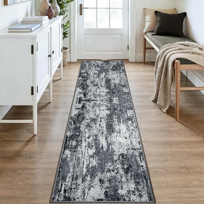 RELEANY Washable Runner 2'x9' Abstract Area Rug - Image 2