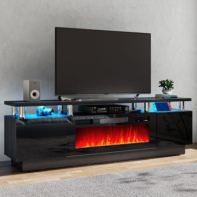 80" TV Stand for Living Room, Large Entertainment Center & Media Console - Image 4