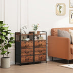 Somdot Nightstand with 3 Drawers, Dresser with Fabric Bins - Image 4