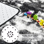 6x9 Large Tie-Dyed Black and White Fluffy Area Rug Non-Slip - Image 6
