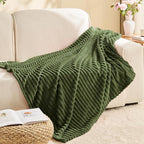 BEDELITE 3D Ribbed Jacquard Moss Fleece Throw Blanket - Image 8