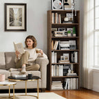 Furniwell 71" Tall Bookcase Bookshelves, 6 Tier Floor Standing Bookcases Open - Image 2