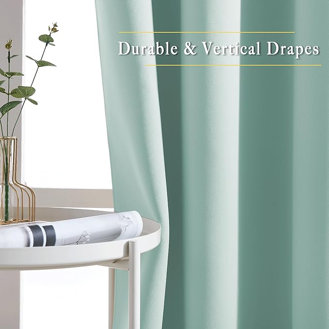NICETOWN Aqua Blue Doorway Curtains 78 inches Long, Grommet Privacy Door - Image 5