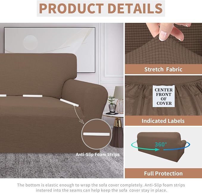 Easy-Going 100% Waterproof Couch Cover, 3 Cushion Oversized Sofa Cover | - Image 4