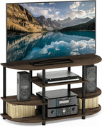 Furinno JAYA Simple Design Corner TV Stand, Columbia Walnut/Black by Furinno-FitsYourSpaceFitsYourBudget