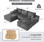 Weture 108” Modular Sectional Couches, Modern Modular U-Shape Sofa - Image 2