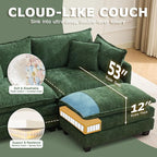113” Modular Sectional Sofa, L Shaped Cloud Couch - Image 3