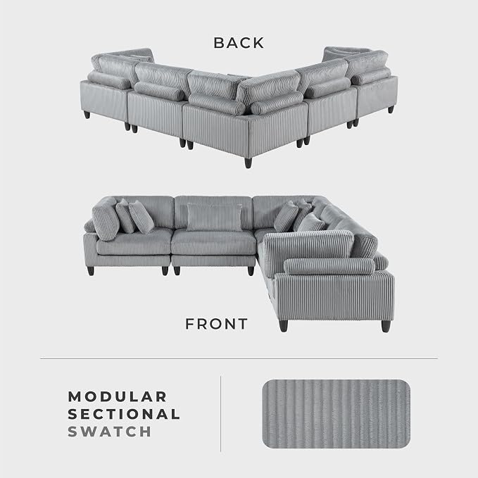 Lexicon 120 Inch Modular Sectional Sofa - Image 6