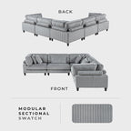 Lexicon 120 Inch Modular Sectional Sofa - Image 6