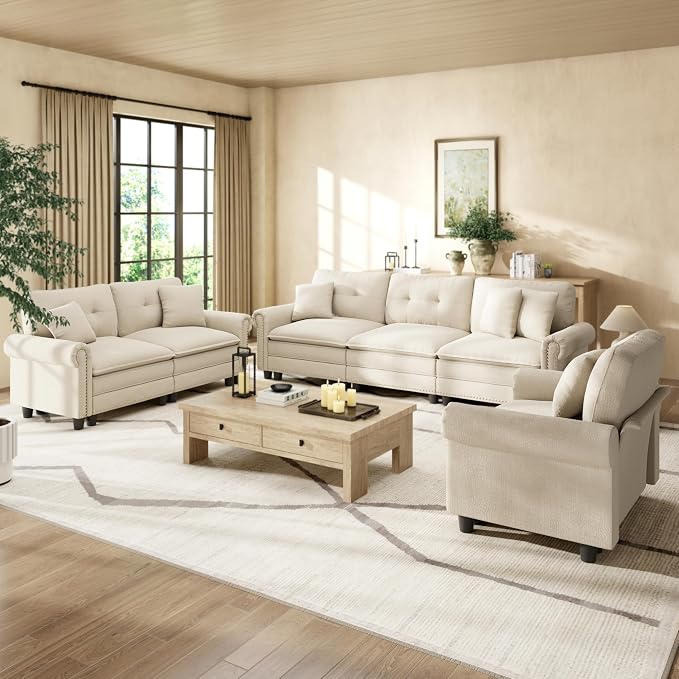 HERA'S HOUSE Mid-Century Modern Couch, Oversized Sectional Couch by HERASHOUSE
