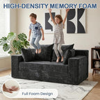 Boneless Loveseat Sleeper Sofa Bed, 3-in-1 Convertible Sofa Bed and Floor Futon - Image 5