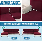 H.VERSAILTEX Sectional Couch Covers 8 Pieces Stretch Sofa Covers - Image 5