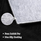 SHACOS Ultra Soft Faux Rabbit Fur Area Rug 4'x6', Non Slip Washable Padded - Image 3