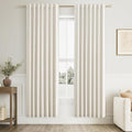 100% Blackout Linen Curtains for Bedroom 80 Inches Long Natural Cream Black Out by Guken